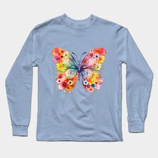 Beautiful Butterfly of Flowers Long Sleeve T-Shirt